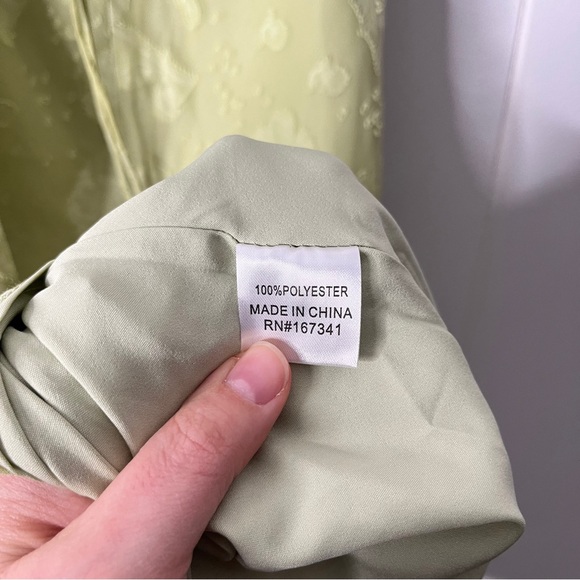 Hello Molly Rainbow Glow Midi Dress in Sage Green Lace Up Back Floral Size S - Picture 10 of 10